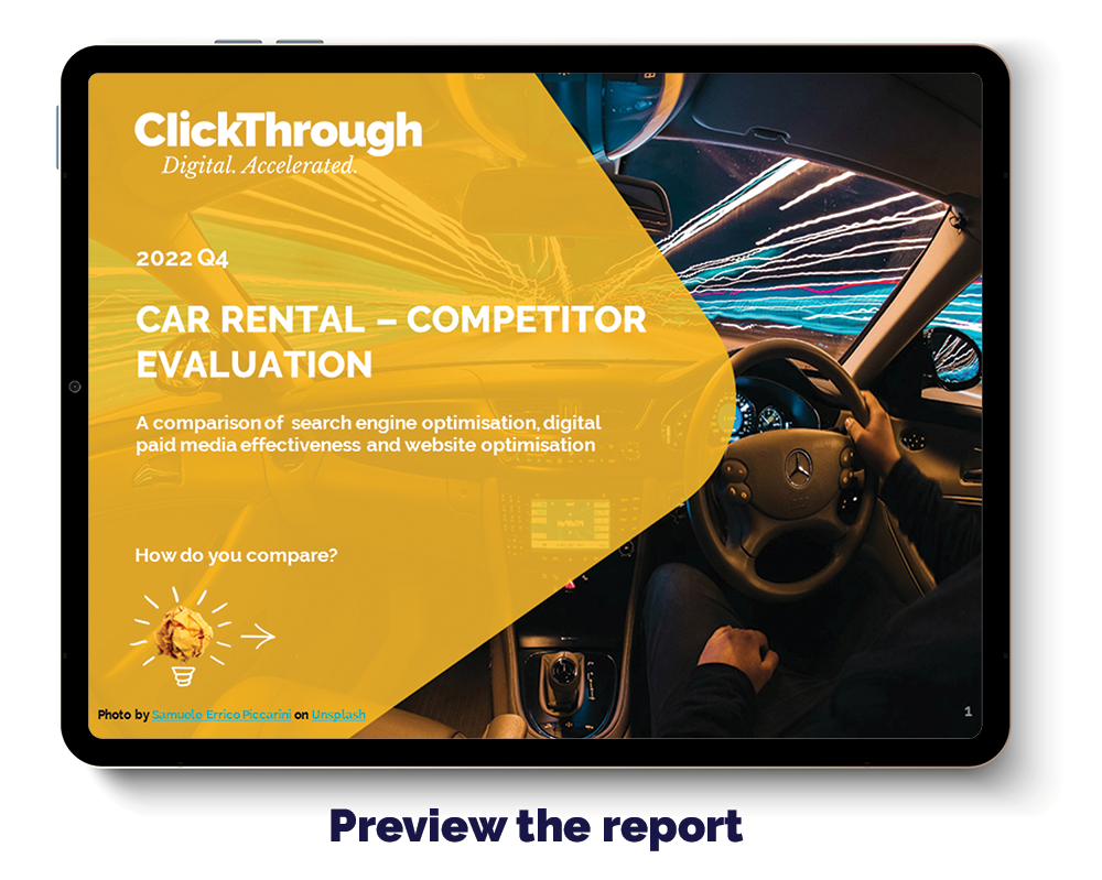UK Car Rental Companies Digital Marketing Benchmark Report, Q4 2022